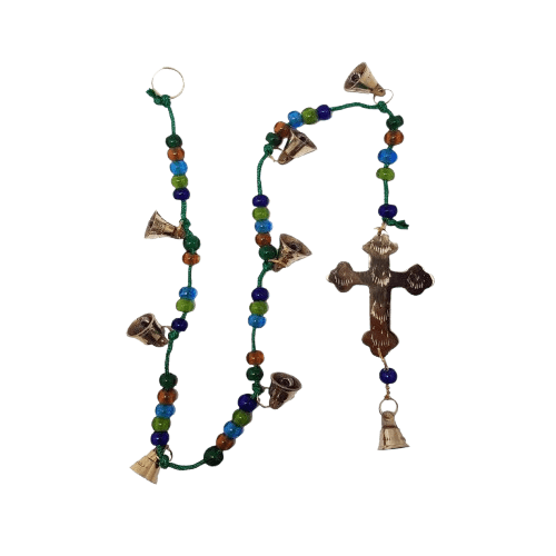 BRASS & BEADS WIND CHIME CROSS DESIGN (POLISH)
